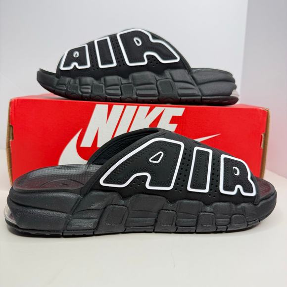 Nike Air More Uptempo Slide NA Black White Size 14 Men - Picture 2 of 8